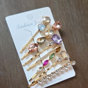 Colorful Stones Bobby Pins